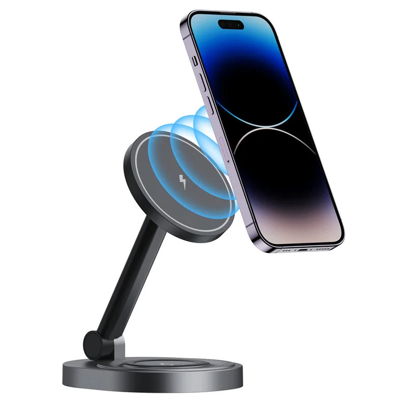 15W 2 in 1 Magnetic Wireless Charger Stand Foldable For iPhone 12 13 14 Mini Pro Max Apple Watch Airpods Fast Charging Station