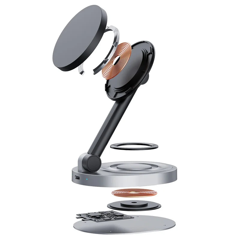 15W 2 in 1 Magnetic Wireless Charger Stand Foldable For iPhone 12 13 14 Mini Pro Max Apple Watch Airpods Fast Charging Station